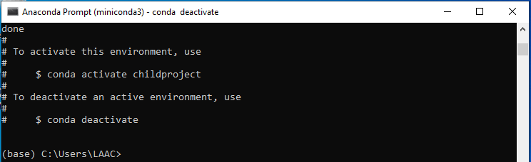 creation of conda environment